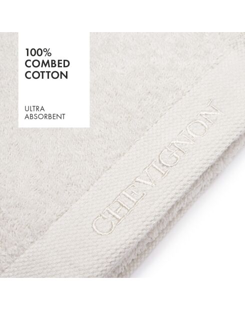 Lot de 2 serviettes de toilette blanc cassé - 2x50x100 cm