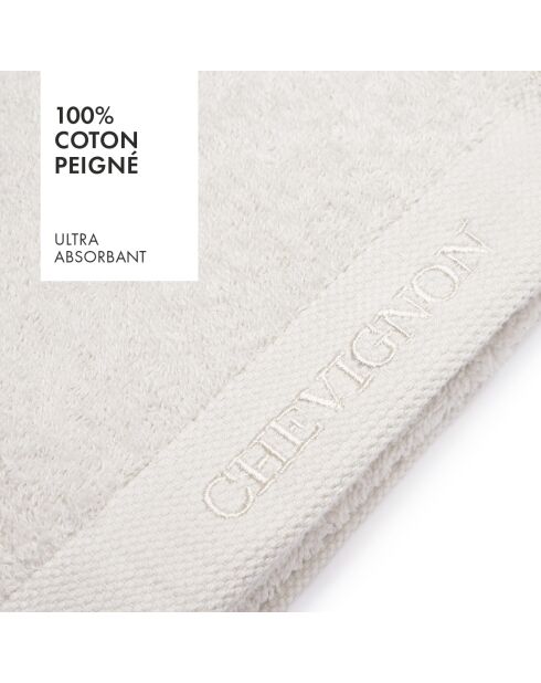 Lot de 2 serviettes de toilette blanc cassé - 2x50x100 cm