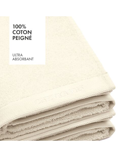 Lot de 2 serviettes de bain ivoire - 70x140 cm