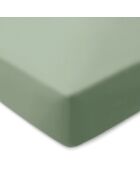Drap-housse en coton lavé Uni Vert clair