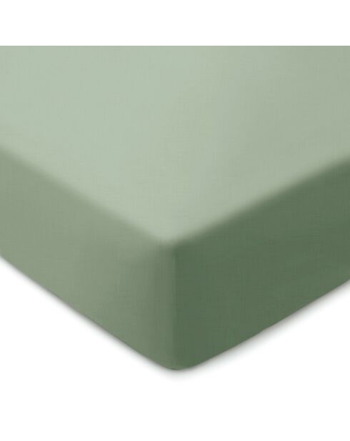 Drap-housse en coton lavé Uni Vert clair