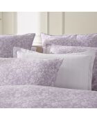 2 Taies d'oreiller en satin de coton Fleurs Lavande - 63x63 cm