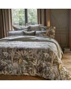 Parure housse de couette en satin de coton vert sauvage