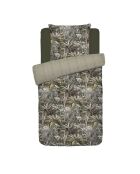 Parure housse de couette en satin de coton vert sauvage