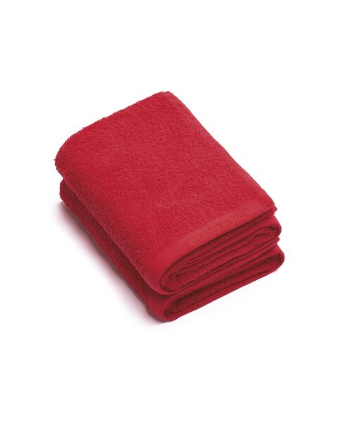 Lot de 2 serviettes de toilette rouges - 50x100 cm