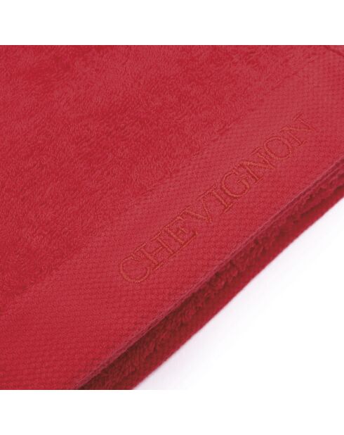 Lot de 2 serviettes de toilette rouges - 50x100 cm