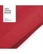 Lot de 2 serviettes de toilette rouges - 50x100 cm