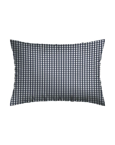 Taie d'oreiller en coton Vichy bleu foncé - 70x90 cm