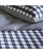Taie d'oreiller en coton Vichy bleu foncé - 70x90 cm
