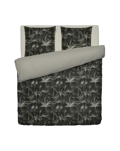 Parure housse de couette en satin de coton - Eden noir
