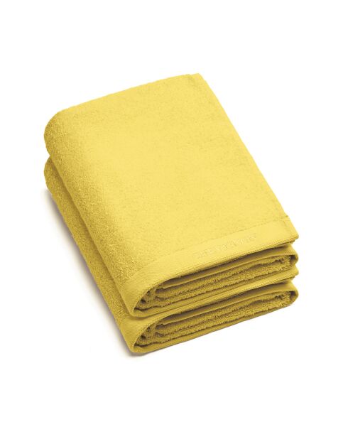Serviette de bain en coton peigné LT Jaune Lagon - 2x(70x140 cm)