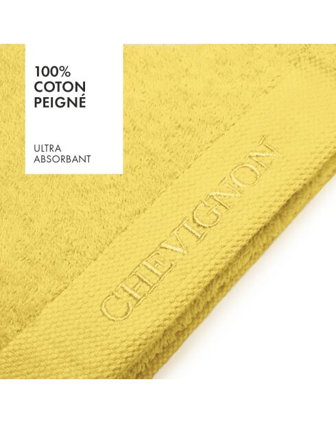 Serviette de bain en coton peigné LT Jaune Lagon - 2x(70x140 cm)