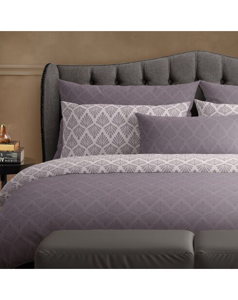 2 Taies d'oreiller en satin de coton Vibrance végétale Violet foncé / Violet foncé