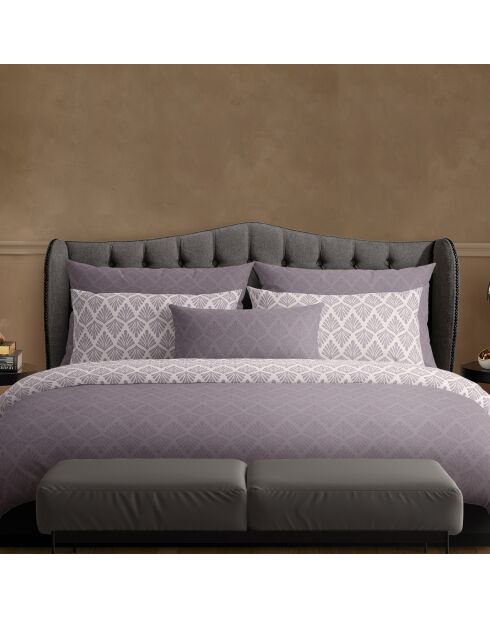 2 Taies d'oreiller en satin de coton Vibrance végétale Violet foncé / Violet foncé