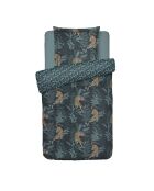 Parure housse de couette en satin de coton - Bleu Jaro