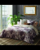 Parure housse de couette en satin de coton Jungle Taupe