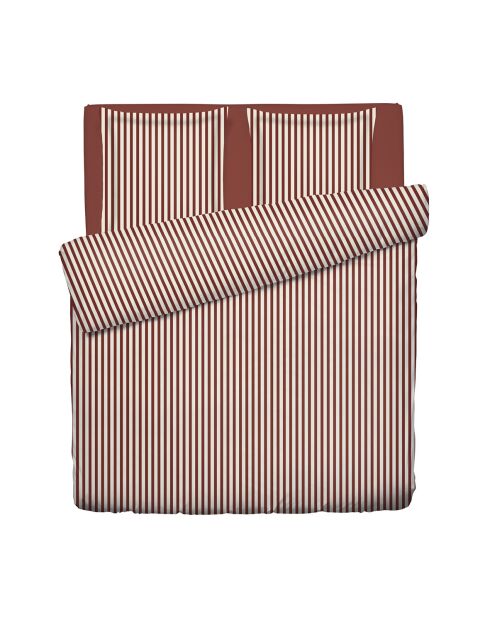 Parure housse de couette en satin de coton - Rouge Tyra