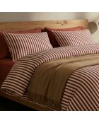 Parure housse de couette en satin de coton - Rouge Tyra