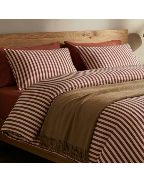 Parure housse de couette en satin de coton - Rouge Tyra