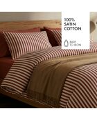 Parure housse de couette en satin de coton - Rouge Tyra