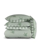 Parure housse de couette en coton Vichy Canards Vert