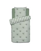 Parure housse de couette en coton Vichy Canards Vert