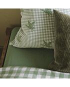 Parure housse de couette en coton Vichy Canards Vert