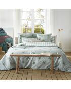 Parure housse de couette en coton Vichy Canards Vert