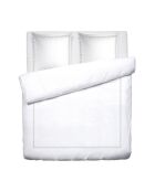 Parure housse de couette en satin de coton - Maison royale Gris / Blanc