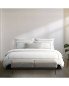 Parure housse de couette en satin de coton - Maison royale Gris / Blanc