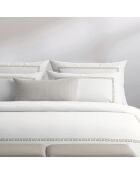 Parure housse de couette en satin de coton - Maison royale Gris / Blanc