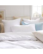 Parure housse de couette en gaze de coton Uni Blanc 02