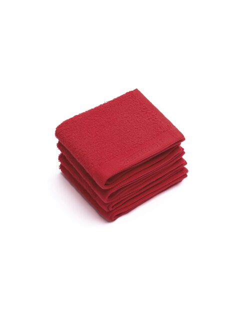 Serviette d'invité en coton peigné LT Rouge Lagon - 4x(30x30 cm)