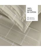2 Taies en satin de coton - Arthur Taupe -50x70 cm