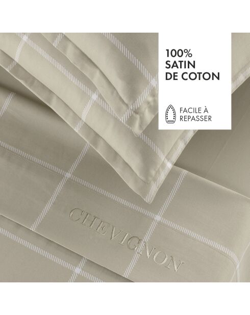 2 Taies en satin de coton - Arthur Taupe -50x70 cm