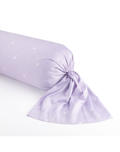 Housse de traversin en satin de coton Canards Lilas - 43x210 cm
