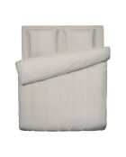 Parure housse de couette en satin de coton Rayures classiques Taupe