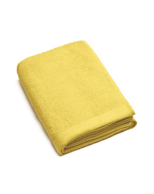 Serviette à mains + serviette de bain en coton peigné LT - Jaune Lagon
