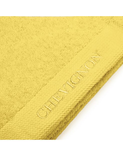 Serviette à mains + serviette de bain en coton peigné LT - Jaune Lagon