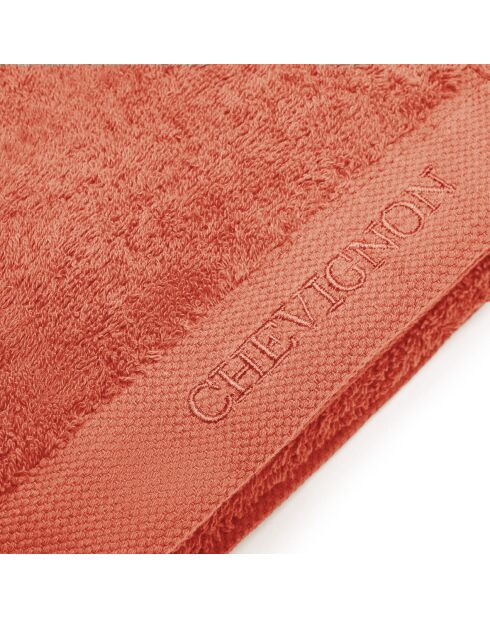 Serviette pour les mains + serviette de bain en coton peigné LT - Corail Lagon