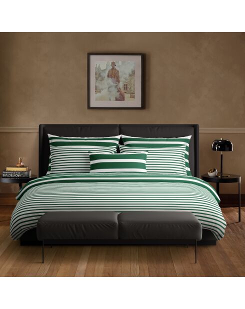 Parure housse de couette en satin de coton Horizon Vert