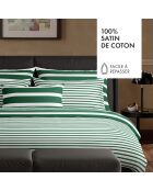 Parure housse de couette en satin de coton Horizon Vert