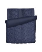 Parure housse de couette en satin de coton - Mystère bleu indigo
