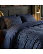 Parure housse de couette en satin de coton - Mystère bleu indigo