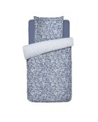 Parure housse de couette en satin de coton - Bleu jardin