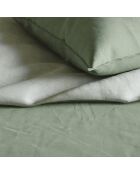 Parure housse de couette en coton lavé Uni Vert foncé