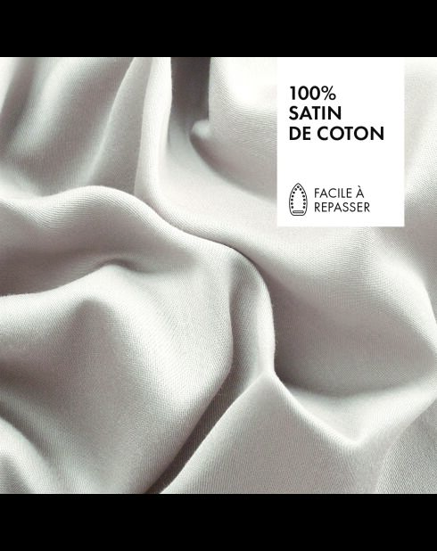 Drap plat en satin de coton - Uni 1 baratta Taupe 05