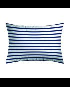 2 Taies d'oreiller en satin de coton bleu horizon