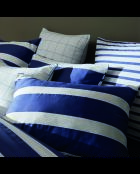 2 Taies d'oreiller en satin de coton bleu horizon