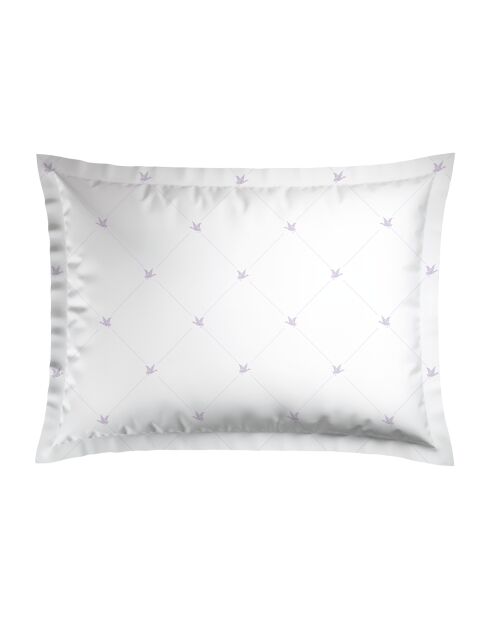2 Taies d'oreiller en satin de coton Canards Lilas